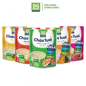 Lốc 53 - Combo 5 Cháo Tươi Baby Sài Gòn Food 240G (Gà, Thịt Bằm, Bò, Tôm, Cá Hồi)