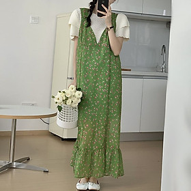 Váy  maxi đi biển, đầm dài đi du lịch vải lụa mát freesize đến 68kg