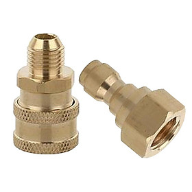 2 X Brass Pressure Washer Adapter Set Quick Connect Kit M14 Male & M14Female