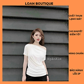 Hình ảnh ÁO TRỄ VAI RÚM EO CỘC TAY CHẤT THUN LẠNH MỀM MÁT_LOAN BOUTIQUE