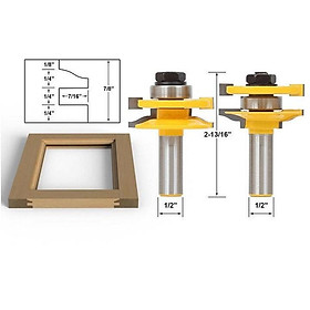 Bộ mũi dao phay gỗ ghép mộng cửa bếp cốt 12ly7