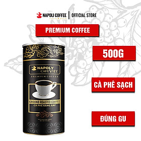 Cà phê cao cấp từ Arabica/Robusta Cầu Đất Rang Xay Napoli Premium Coffee 500g/lon - Cafe sạch, Vị Chua Thanh, Hậu Ngọt Dịu