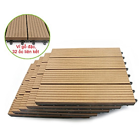 Vỉ gỗ nhựa Composite cao cấp R30cm màu Vàng- trang trí sân vườn, lót sàn nhà tắm, trang trí hồ bơi lót ban công sân vườn