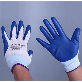 Găng tay bảo hộ lao động phủ sơn xanh hàng loại 1- gắng tay dày dặn, siêu bền