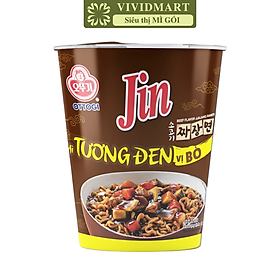 OTTOGI - Mì ly trộn tương đen Jin hương vị bò, Mì trộn tương đen bò Jin ly, Mì ly trộn Jin tương đen bò (65g/ly)