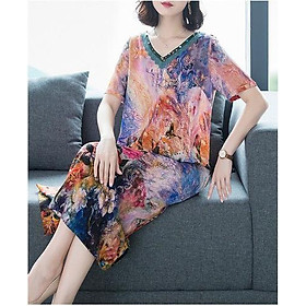 Đầm suông Họa tiết Sang Trọng - Hàng nhập - DS9891