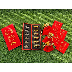 Thỏi vàng SenVina – Combo 6 thỏi An -Tài - Phát - Lộc - Phúc - Thọ, mạ Vàng Gold 24K - Quà biếu tặng dịp Khai trương - Tân Gia sang trọng, đẳng cấp.