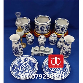 Mua BỘ BÁT HƯƠNG VẼ RỒNG ĐẾ GỖ SƠN SON THẾP VÀNG ĐK BÁT 14 16 18 20CM