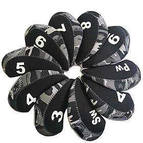 10Pcs/Pack Golf Iron Covers Set 3,4,5,6,7,8,9,S,A, Most Irons Soft