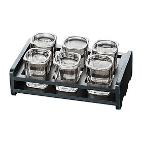 Beer Glass Tray for Whisky Brandy Glassware for Party Glass Holder Tray