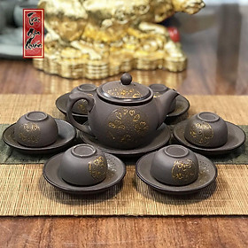 Mua Bộ Ấm Trà Đạo Tử Sa Nâu Ganh Bát Tràng Thủy Bình (Dung tích 160ml) AHS 29