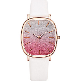 Women's pu strap double color starry sky quartz watch stylish simple casual decorative watch holiday gift