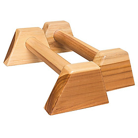 Dụng cụ chống đẩy, hít đất bằng gỗ, Parallettes gỗ hỗ trợ tập Handstand, Pocorrys PAH-01, Màu gỗ tự nhiên