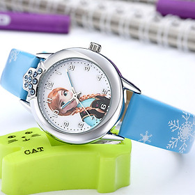 Đồng hồ kim bé gái công chúa anna màu xanh giá tốt