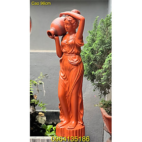 Mua Tượng cô gái đổ nước gốm Bát Tràng cao 96cm màu giả đồng