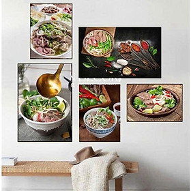 (HCM)Tranh phở bò, tranh treo tường trang trí decor quán ăn, nhà hàng kèm đinh chuyên dụng