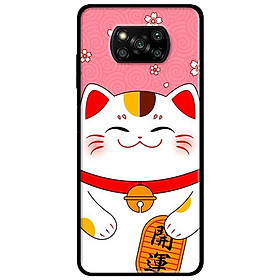 Ốp lưng dành cho Xiaomi Poco X3 mẫu Mèo Nền Hồng
