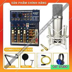 Mua Combo Bộ Livestream Mixer F4 PRO Blutooth Mic AQTA U87 Tặng Kèm Tai Nghe Đầy Đủ Dây Kết Nối   Dễ Dàng Lắp Đặt