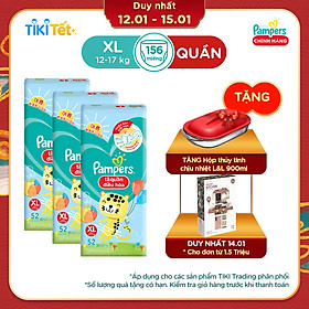 Combo 3 tã Quần Pampers Điều Hoà Gói Lớn XL52 (12-17kg)