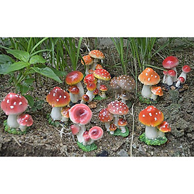 Fairy Garden Decor Mushroom Statue & Fairy Miniature Figurines Resin Crafts