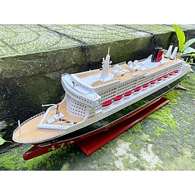 Du thuyền gỗ Queen Mary 80cm trang trí, mô hình tàu du lịch chở khách trên biển, quà tặng khách hàng nước ngoài