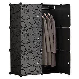 Mua Tủ nhựa ghép đa năng 6 ô đựng quần áo FULL ĐEN ( 110*74*37cm)