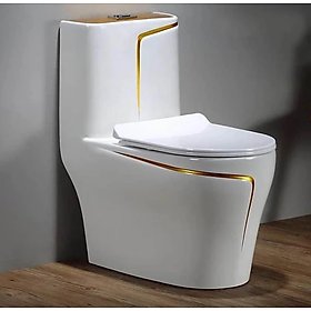 Mua Bồn cầu 1 khối BC030 kết hợp viền sườn xám sang trọng  công nghệ men sứ nano kháng khuẩn xả xoáy chống nghẹt - Hàng chính hãng