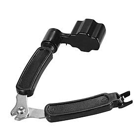 3 in 1 Versatile Guitar Winder String Cutter Pin Puller for Acoustic Electric Guitars Bass Mandolins Strings Change and - Black