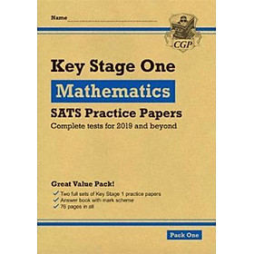 Sách - KS1 Maths SATS Practice Papers: Pack 1 by CGP Books (UK edition, paperback)