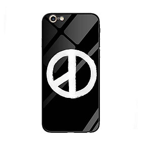 Ốp lưng kính cường lực cho iPhone 6 Plus /6s Plus Nền Peace Y Nền Đen - Hàng Chính Hãng