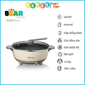 Mua Nồi Điện Đa Năng  Nồi Lẩu Điện 2 Ngăn BEAR DHG-B60R6 Dung Tích 6L  Công Suất 1500W - Hàng Chính Hãng