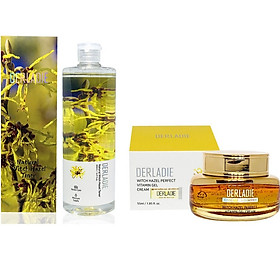 Combo Nước Hoa Hồng + Kem dưỡng ẩm cho da mụn Derladie Witch Hazel Perfect Vitamin