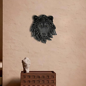 Resin Lion Head Statue Office Living Room Sculpture Animal Gift