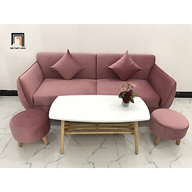 Mua Bộ bàn ghế sofa phòng khách hồng cánh sen vải nhung nhiều kích cỡ