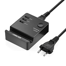 Mua Đế sạc màu đen có giá đỡ 3 cổng usb dây dài 1.5M có nút On Off UGREEN 20386CD101 Hàng chính hãng