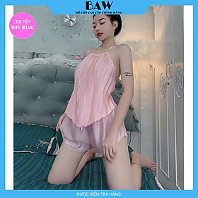 Đồ Ngủ Hai Dây Lụa Satin Cao Cấp Sexy Quyến Rũ Thương Hiệu Baw, Chất Liệu Lụa Mát Mịn Nhẹ Nhàng Cực Kỳ Lôi Cuốn NT707 (hình thật shop tự chụp)