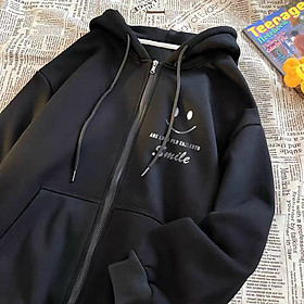 Áo Khoác Hoodie Nam Nữ Họa Tiết Mặt Cười Phối Chữ SMILE Chất Nỉ Ngoại Mềm Mịn Cao Cấp TP