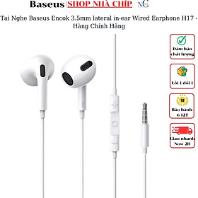 Tai Nghe Baseus Encok 3.5mm lateral in-ear Wired Earphone H17 - Hàng Chính Hãng