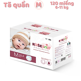 Thùng Bỉm Quần Rose Baby Size M30 120 miếng