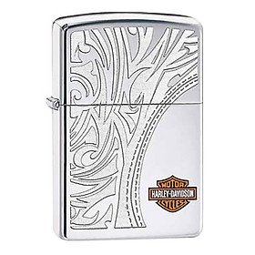 Bật Lửa Zippo 28825 - Bật Lửa Zippo Harley Davidson Bar & Shield Logo High Polish Chrome