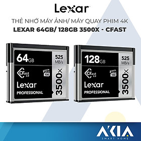 Thẻ nhớ máy ảnh/ máy quay phim 64GB / 128GB Lexar 3500x 2.0 CFast, chất lượng video 4K, tốc độ đọc 525MB/s - Hàng Chính hãng - 128GB
