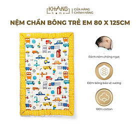 Nệm Trẻ Em Chần Bông Khang Home BabySafety An Toàn Giấc Ngủ Cho Bé Sơ Sinh Size 80x125cm