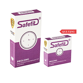 Bao cao su Safefit Prolong hộp 12 cái tặng hộp 3 cái