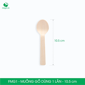 FMG1 - Combo 100 Muỗng gỗ ngắn 10.5 cm dùng 1 lần - Thìa gỗ ngắn dùng 1 lần tiện lợi thân thiện môi trường