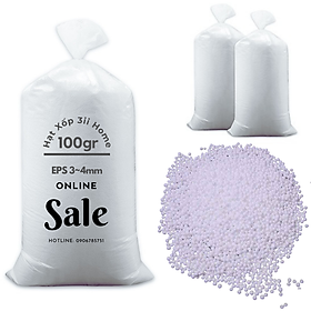 Mua Hạt xốp 3ii Home 100gr EPS 3mm 4mm màu trắng được khử mùi dùng gói quà trang trí sự kiện câu lăng xê chèn hàng dễ vỡ