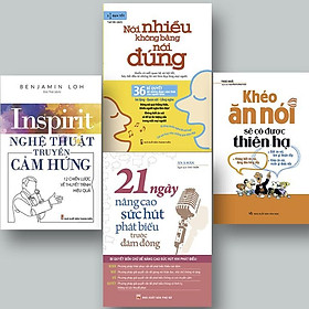 Sách:Combo Nghệ Thuật Truyền Cảm Hứng+ nói nhiều không bằng nói đúng + 21 ngày nâng cao sức hút + khéo ăn nói sẽ có được thiên hạ 