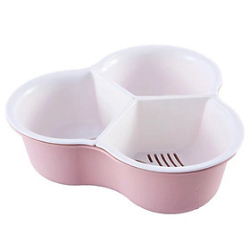Mua Bộ rổ 4 ngăn 34x12cm đựng rau ăn lẩu  trái cây đa năng kèm chậu hứng tiện lợi (Giao màu ngẩu nhiên)