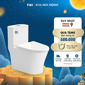 Mua Bồn cầu một khối TUSLO COC6830 xoáy lỗ đôi 2 tia đẩy thẳng cuốn trôi mọi chất bẩn bám - Hoa Sen Home - Hàng chính hãng