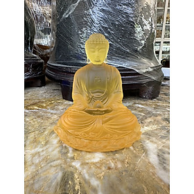 Tượng Phật A di đà đá lưu ly đặt bàn làm việc, xe ôtô - Cao 10 cm