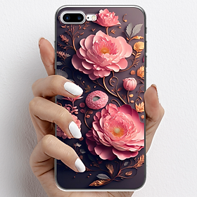 Ốp lưng cho iPhone 7 Plus, iPhone 8 Plus nhựa TPU mẫu Hoa hồng
